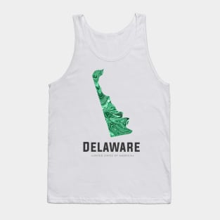 Delaware state map abstract green Tank Top